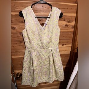 Neon Pleated Cocktail Dress